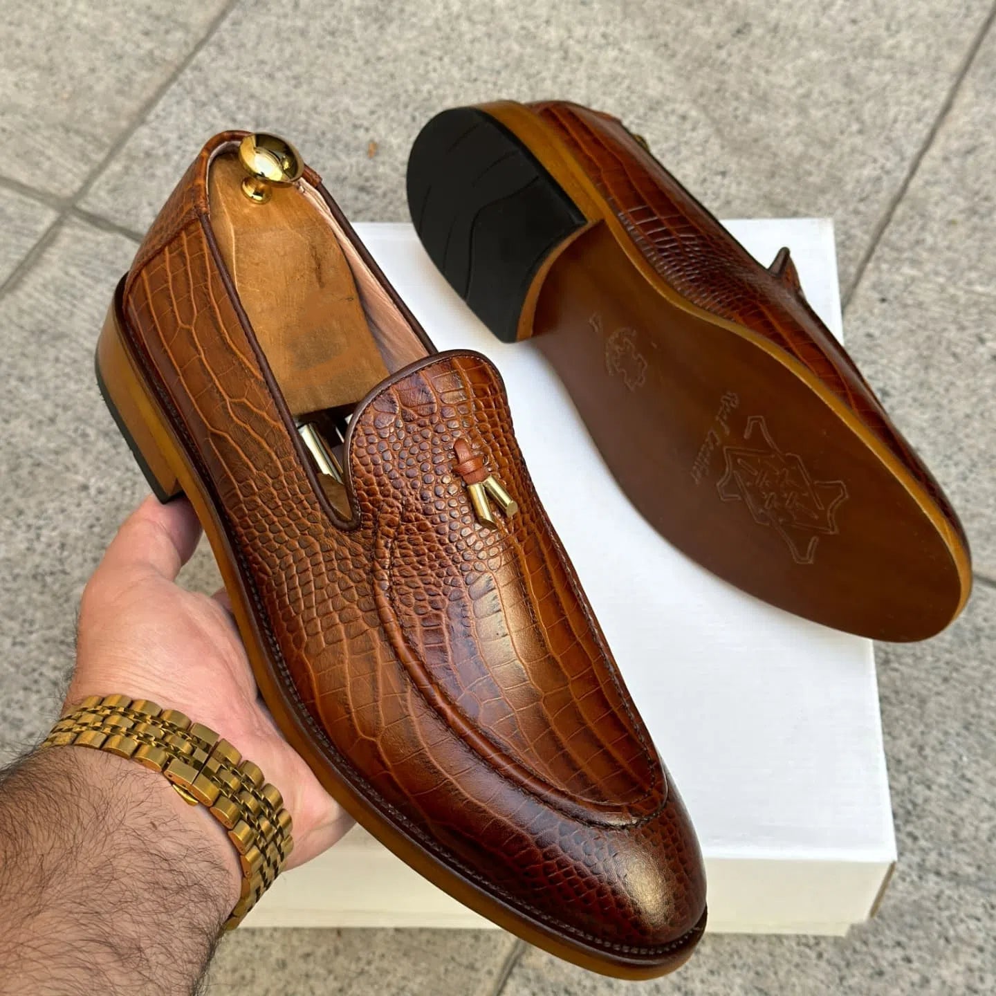 Men's Crocodile Pattern Dress Shoes