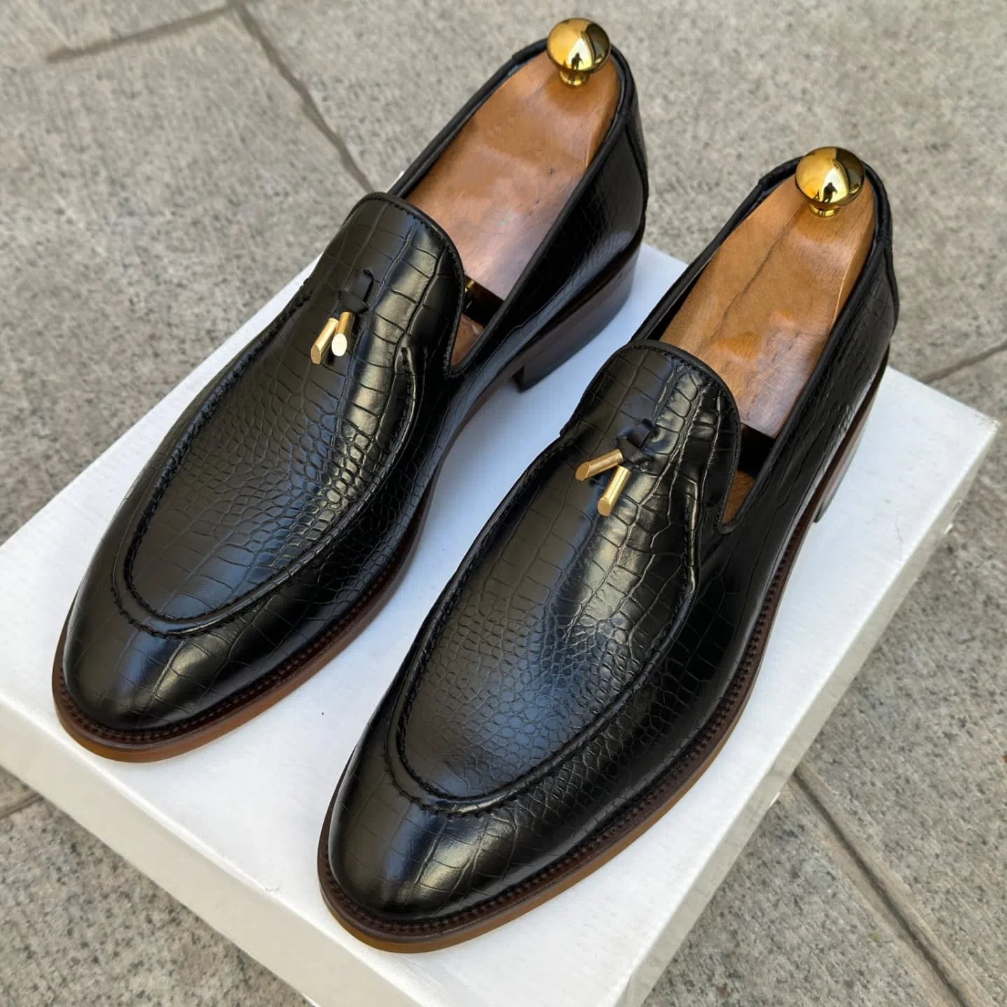 Men's Crocodile Pattern Dress Shoes