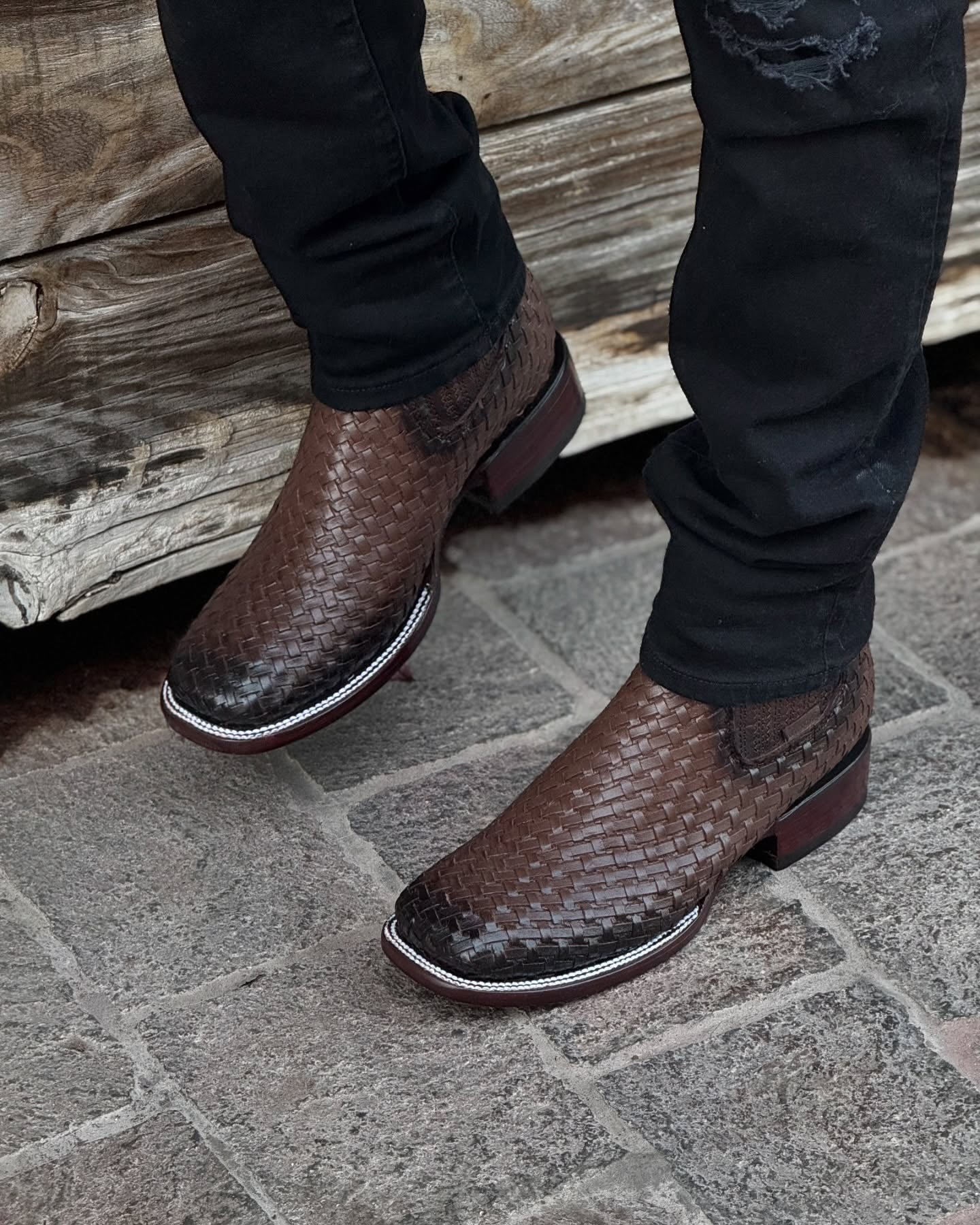 New Men's Chocolate Petatillo Ankle Boots