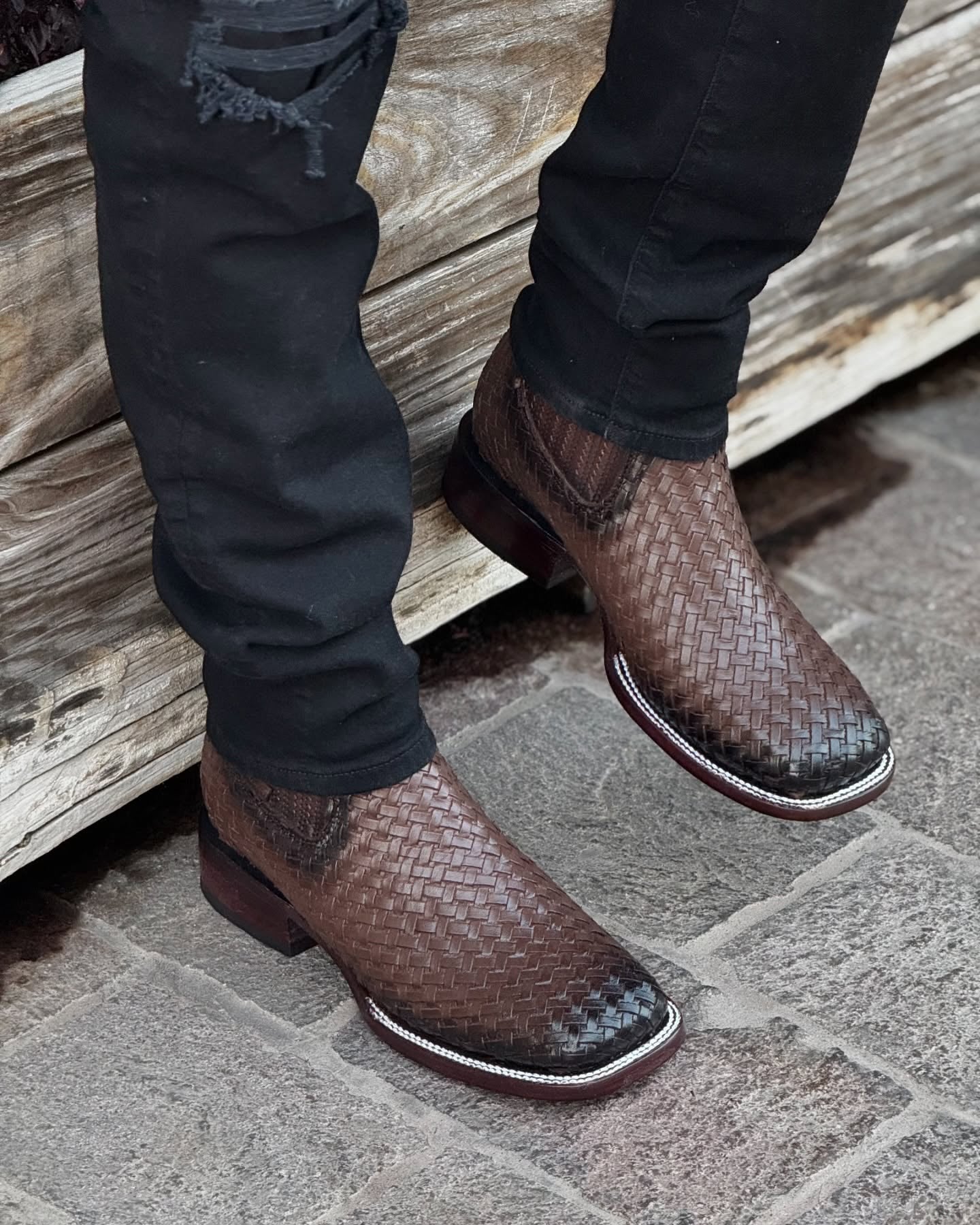 New Men's Chocolate Petatillo Ankle Boots