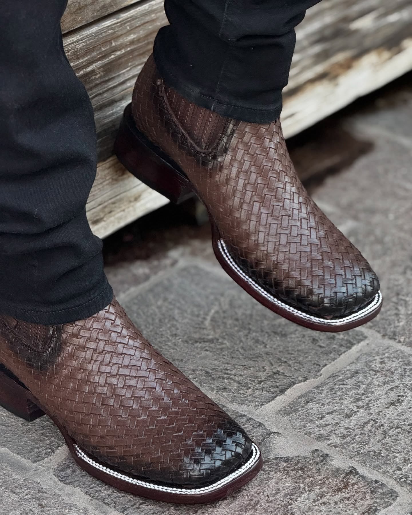 New Men's Chocolate Petatillo Ankle Boots