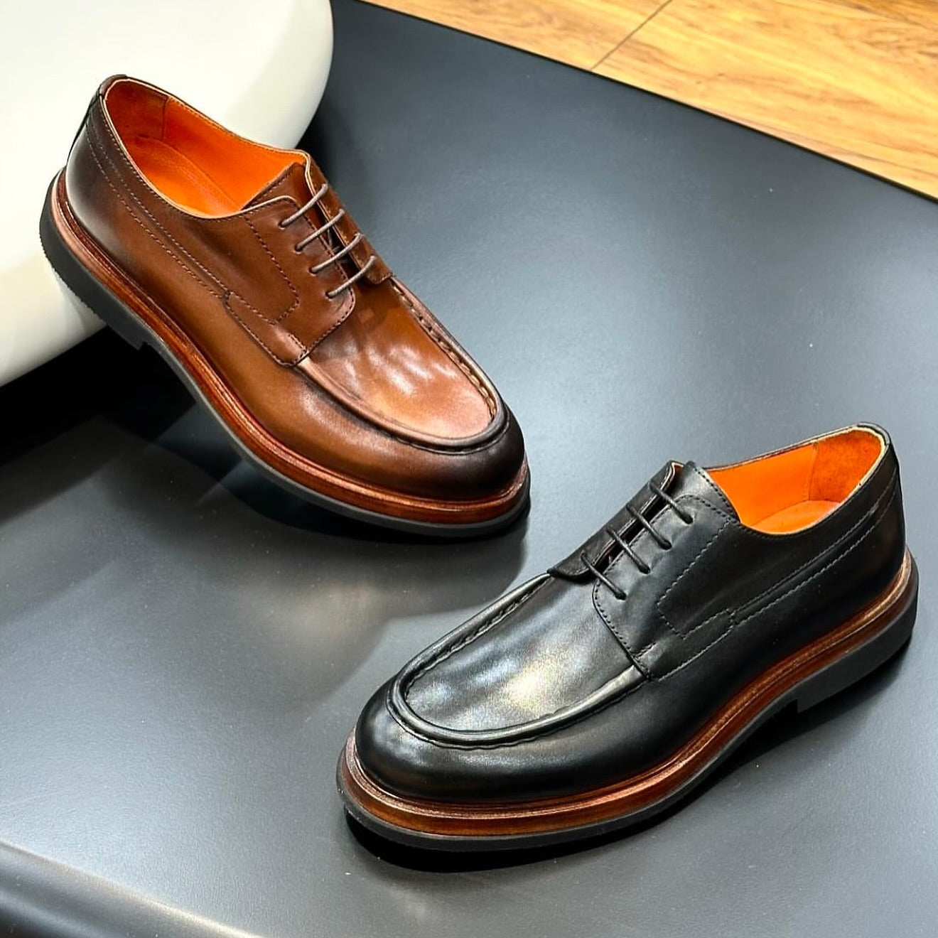 Antique Leather Lace-up Men's Shoes