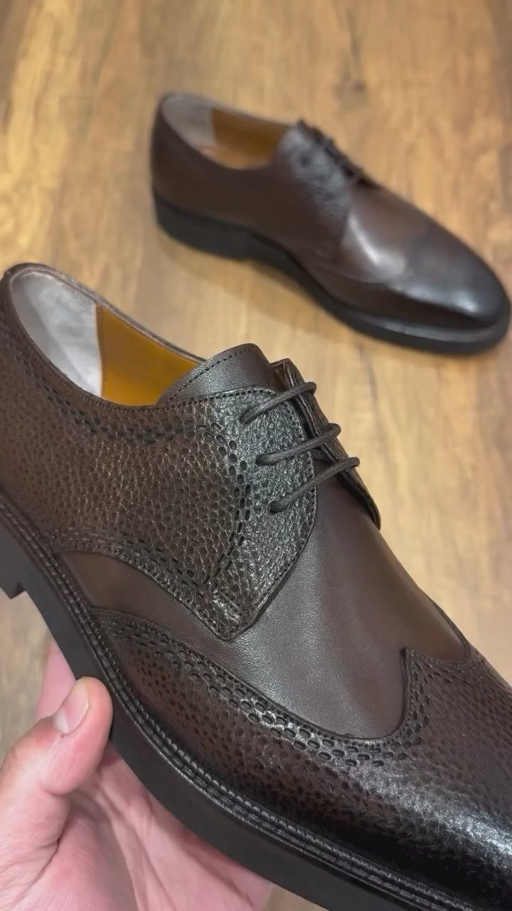 Genuine Leather Brogue Dress Shoes
