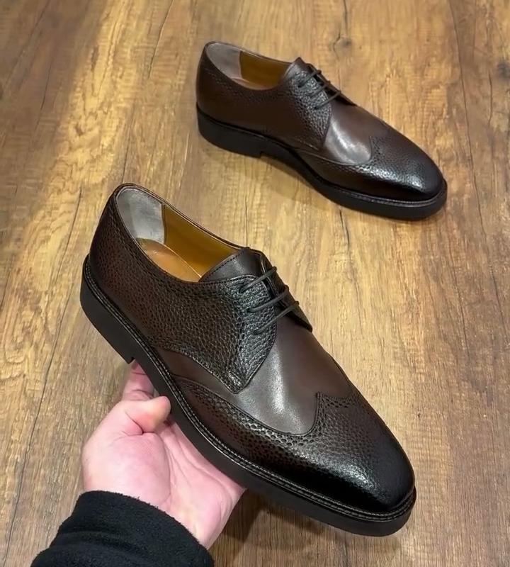Genuine Leather Brogue Dress Shoes