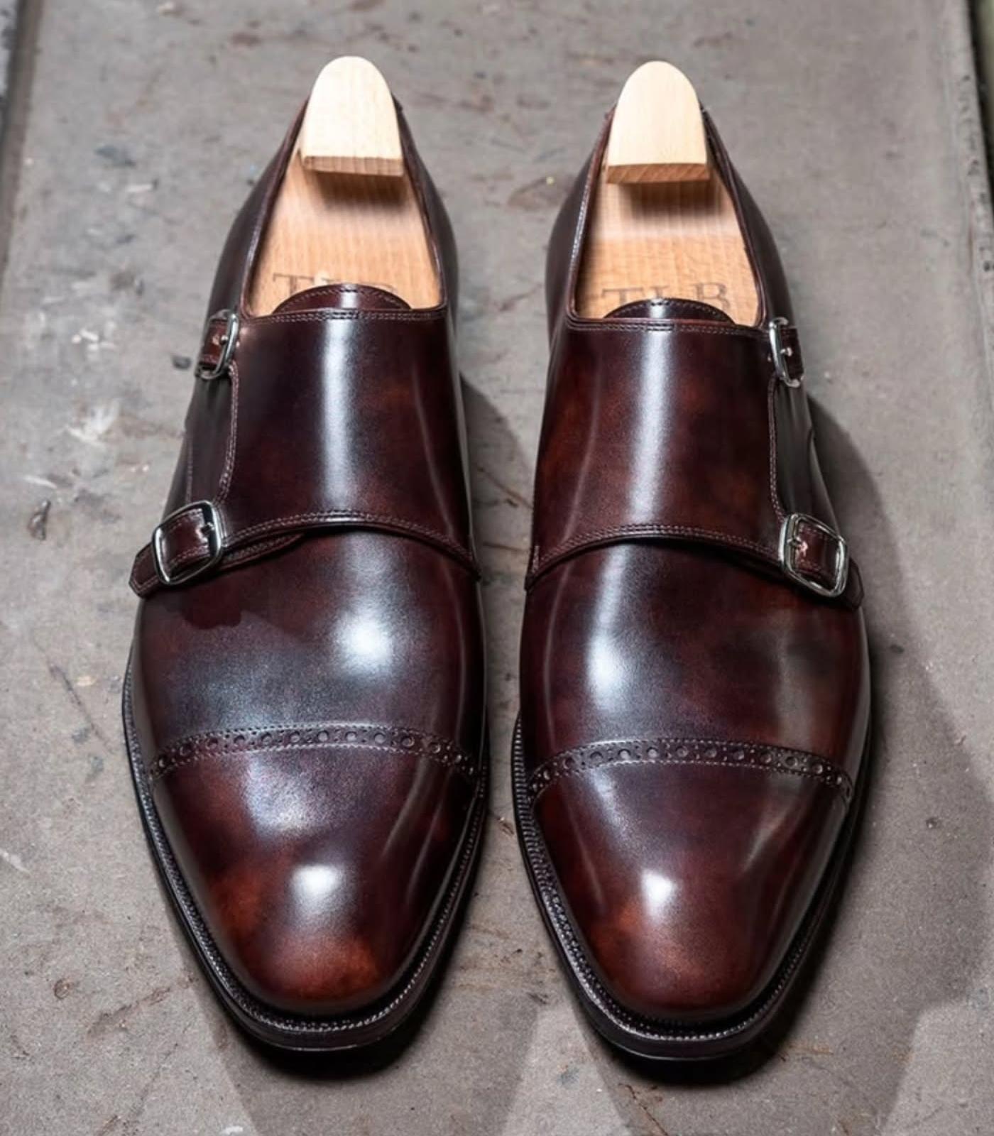 Calfskin Double-buckle Monk Shoes