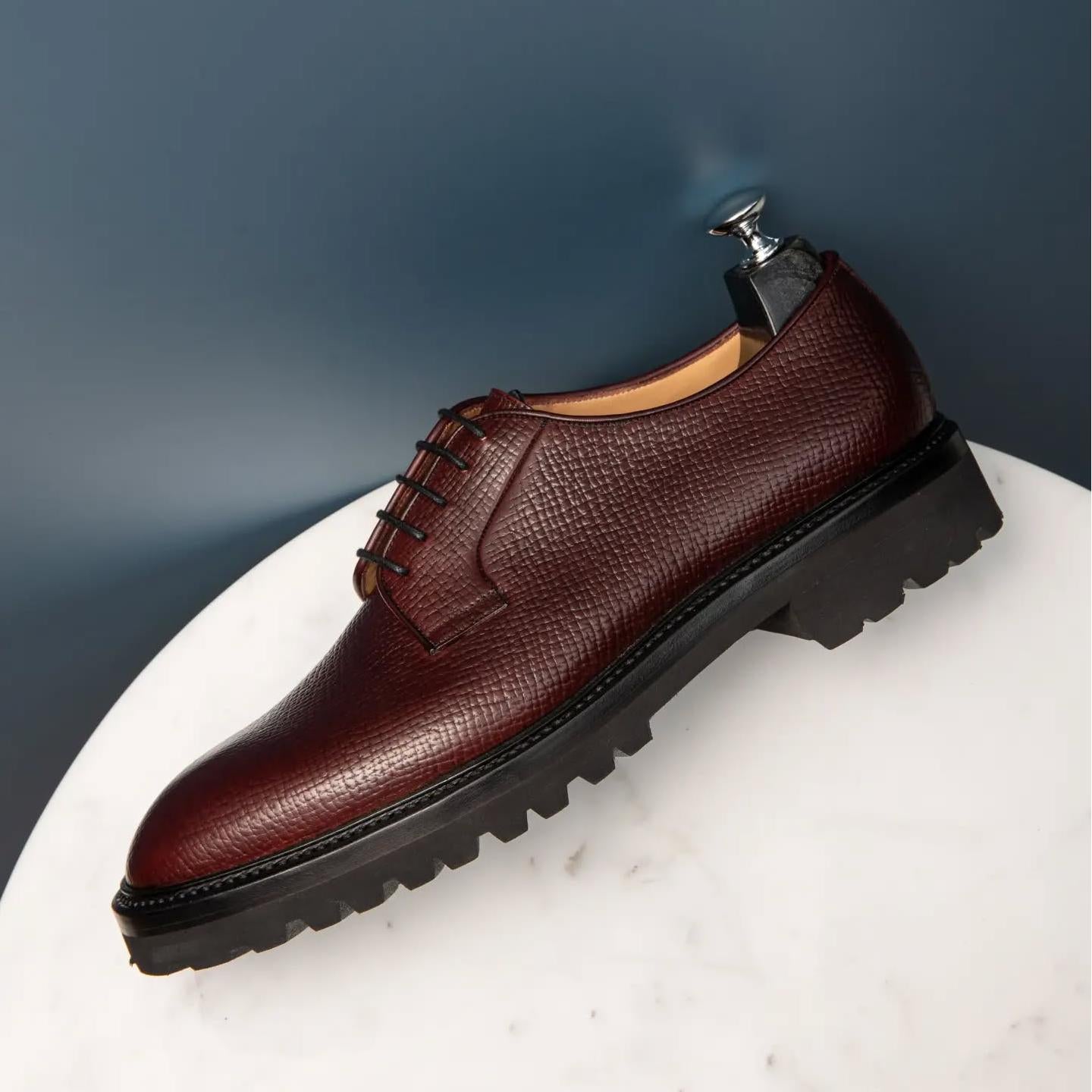 Cordovan Textured Derby Shoes
