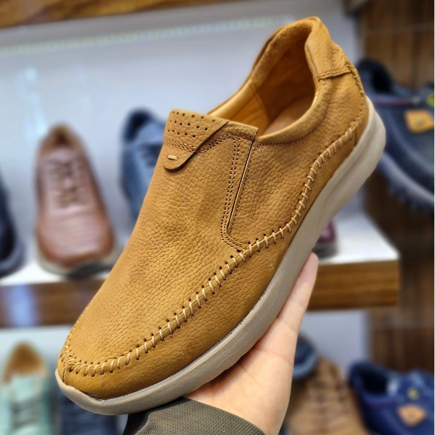 First-grain Cowhide Hand-stitched Driving Shoes