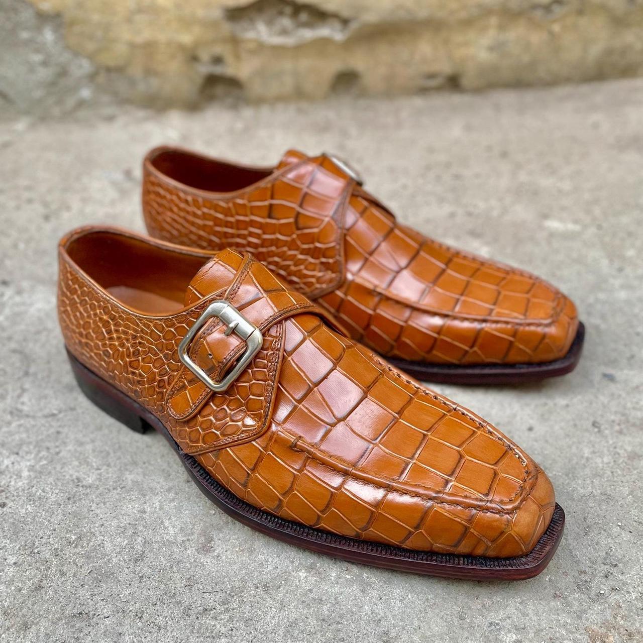 Alligator Single Genuine Leather Monks