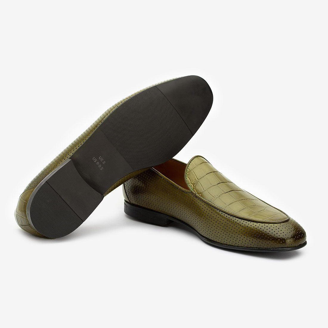 💥Last Day💥Perforated Loafers With Croco Detail
