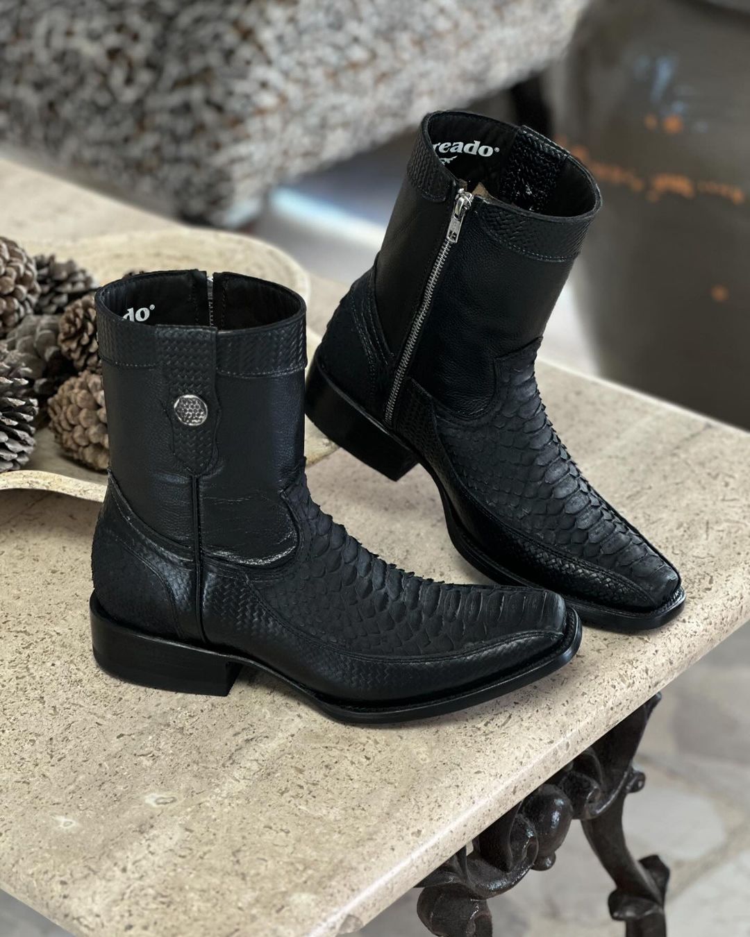 Vintage Handmade Python Cowboy Boots