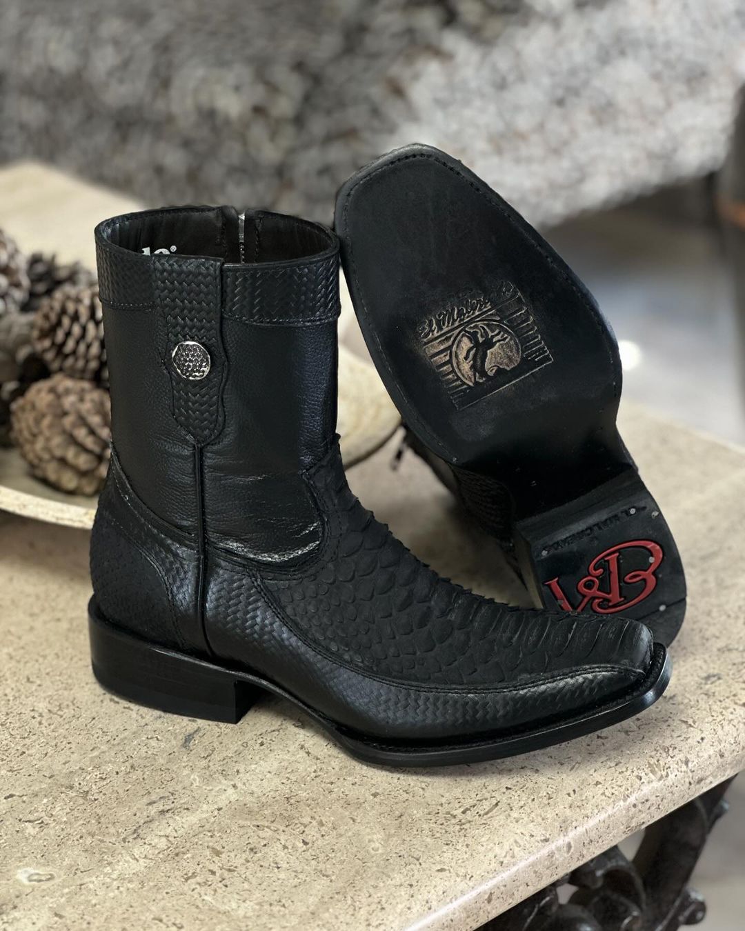 Vintage Handmade Python Cowboy Boots