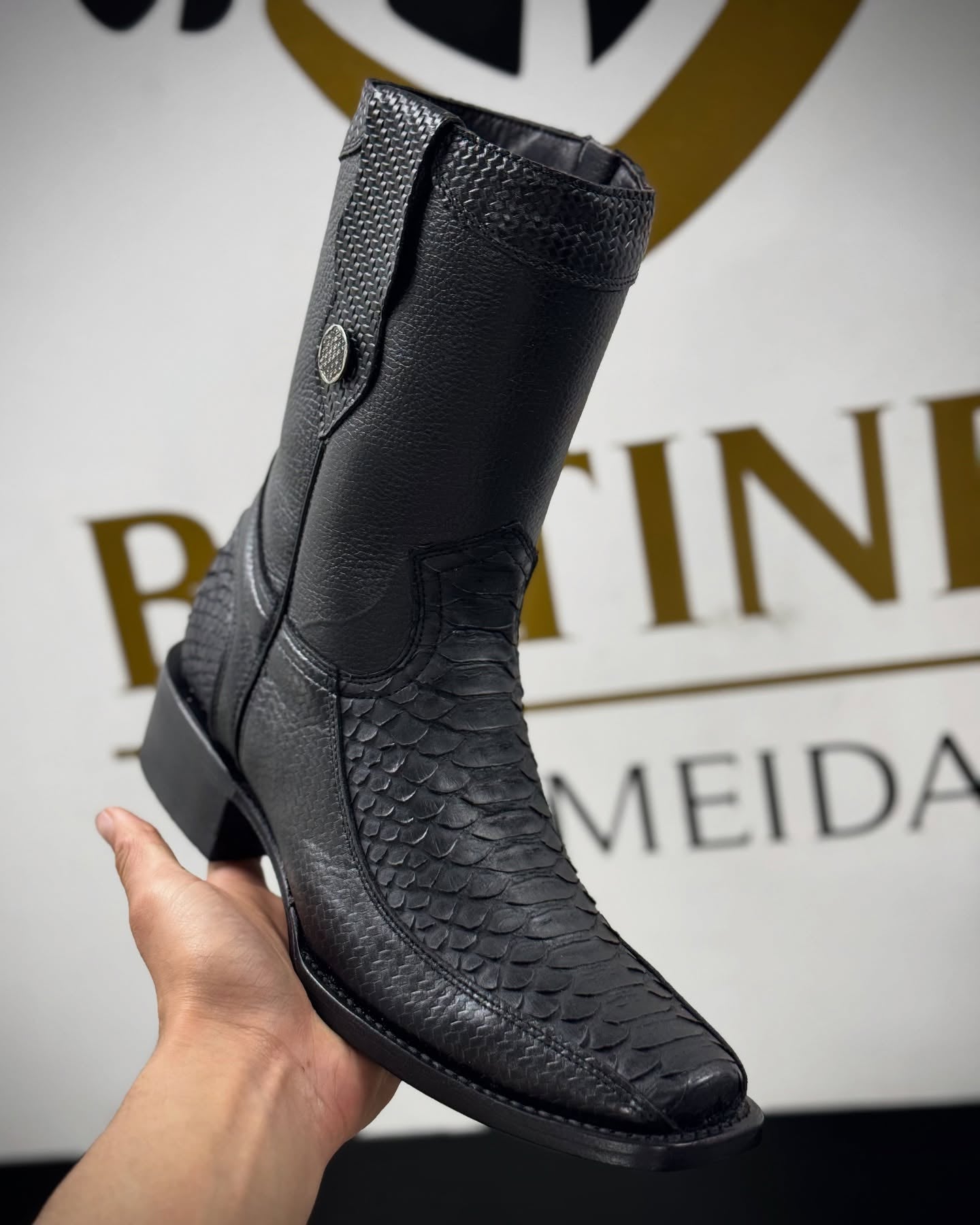 Vintage Handmade Python Cowboy Boots