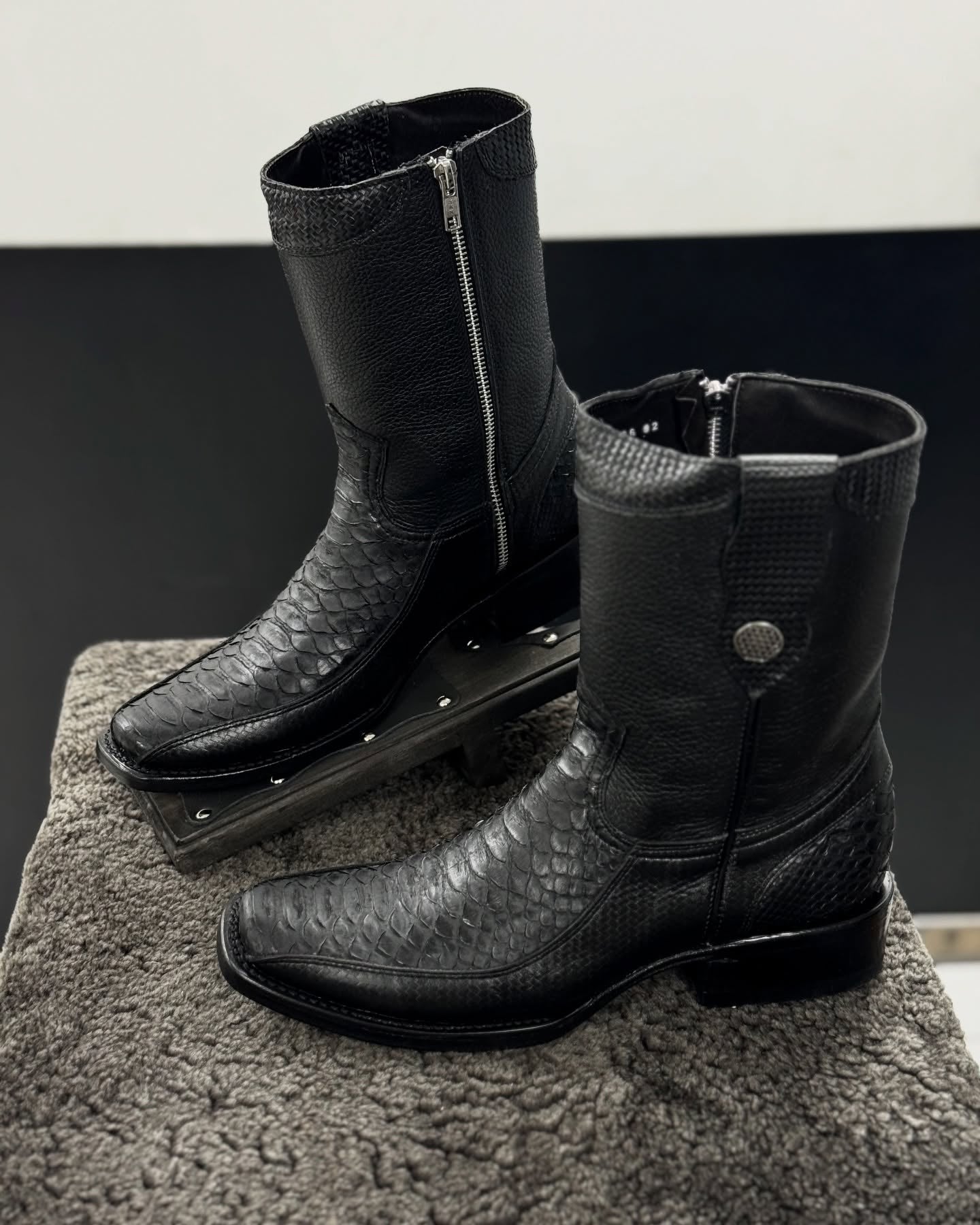 Vintage Handmade Python Cowboy Boots