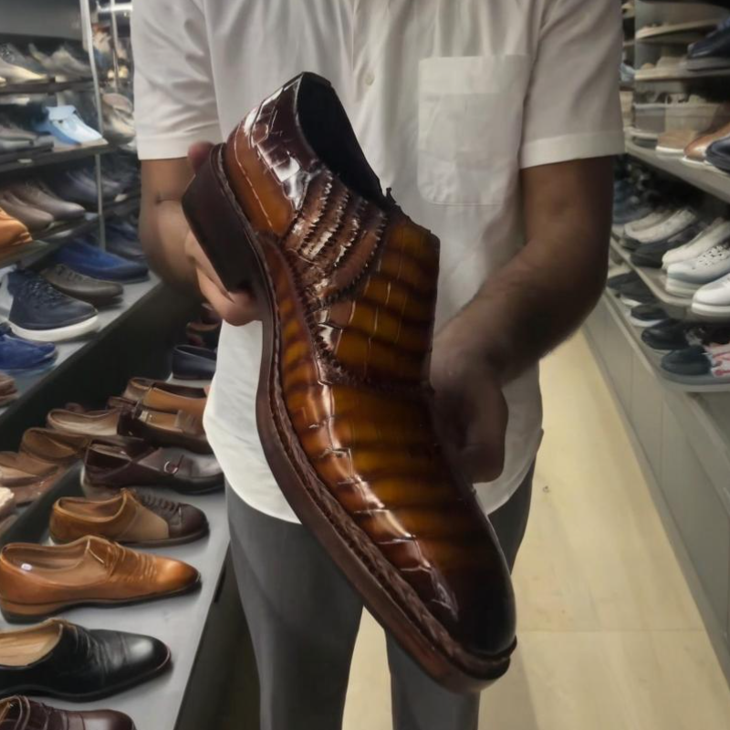 Handmade Men's Crocodile Leather Oxfords