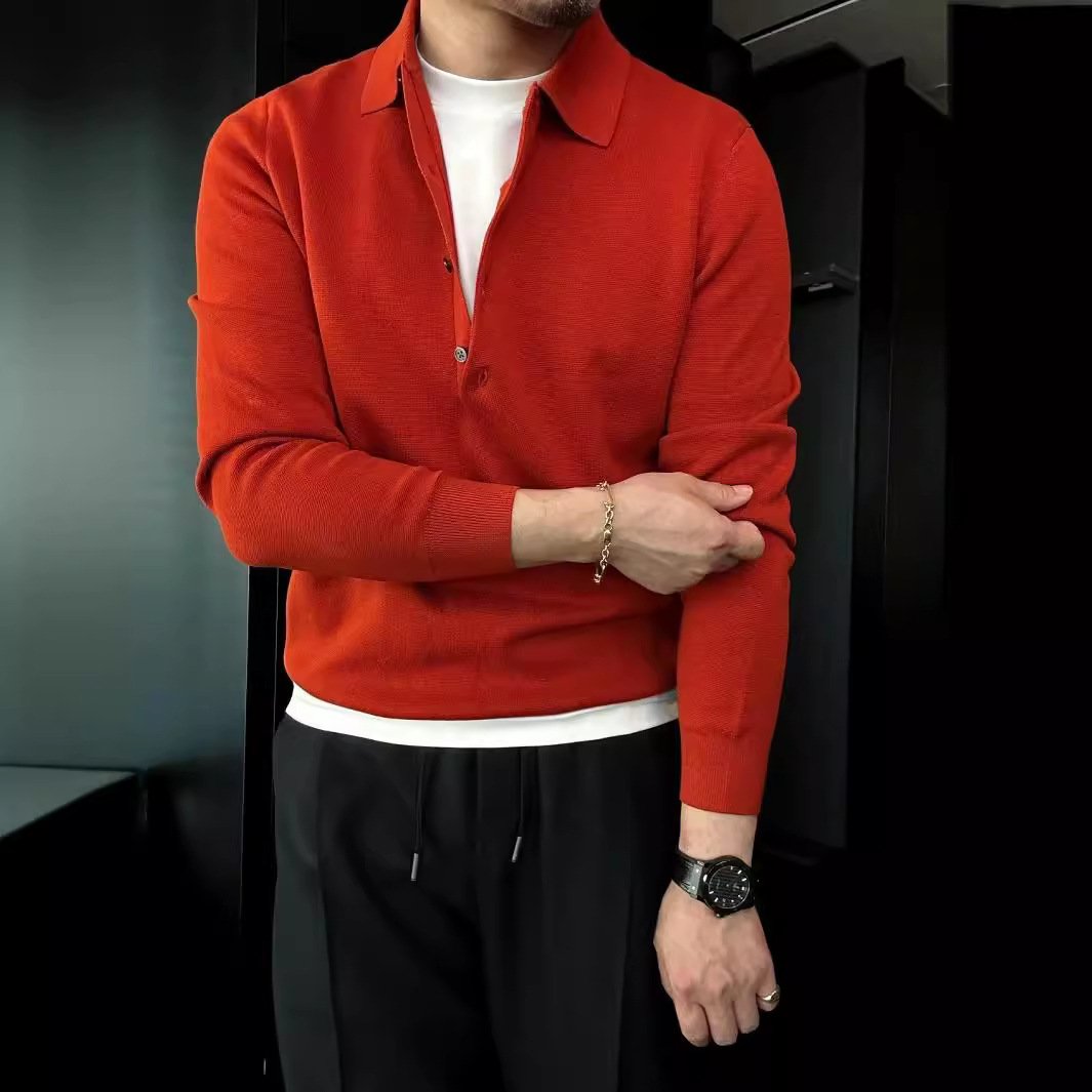 Long Sleeve Lapel Sweater