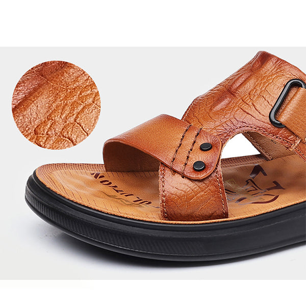 Men's Premium Crocodile Embossed Sandals