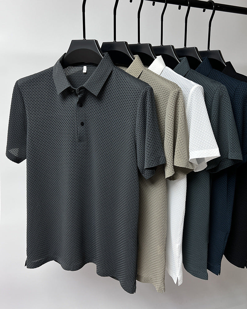 Business Solid Color Ice Silk Polo Shirt