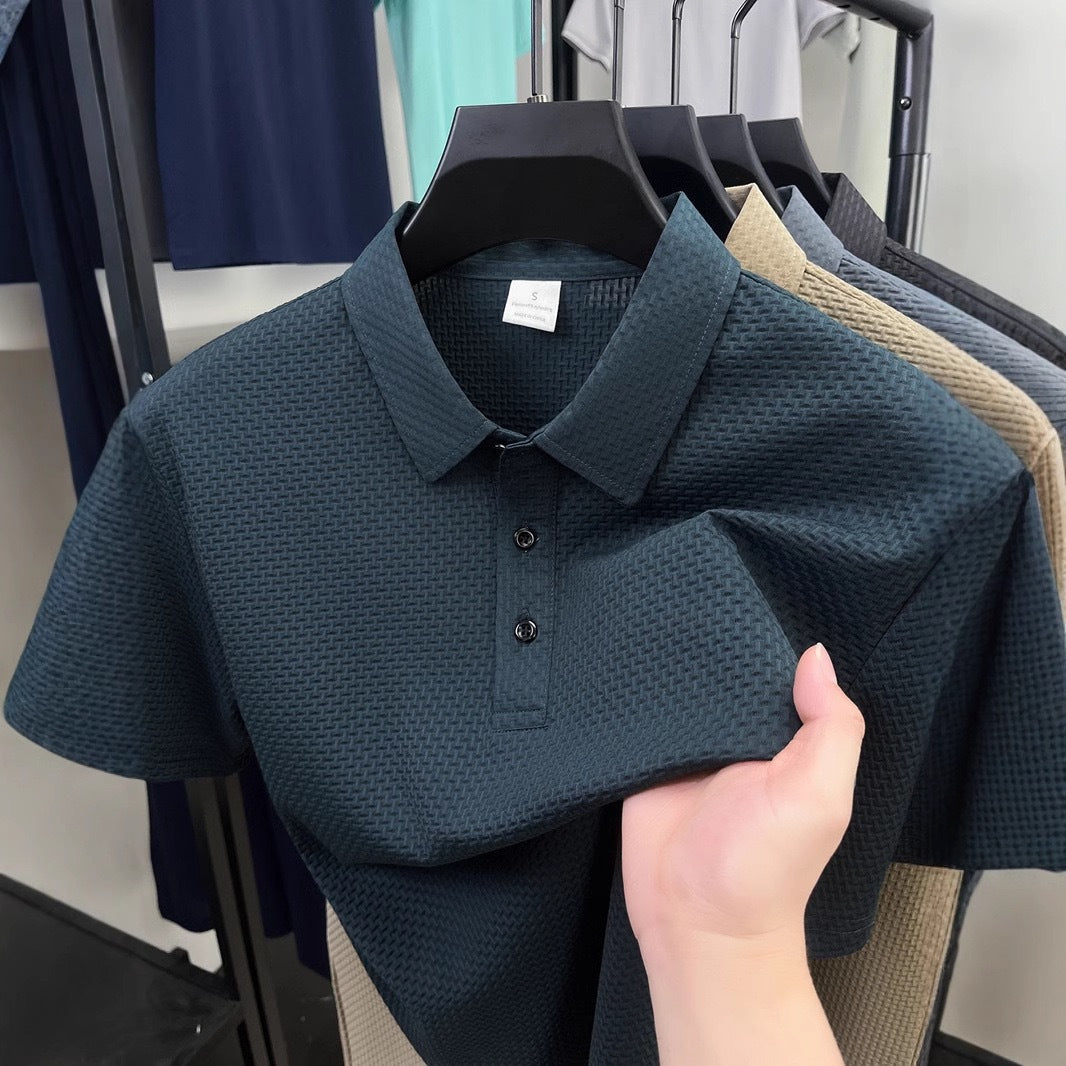 Business Solid Color Ice Silk Polo Shirt