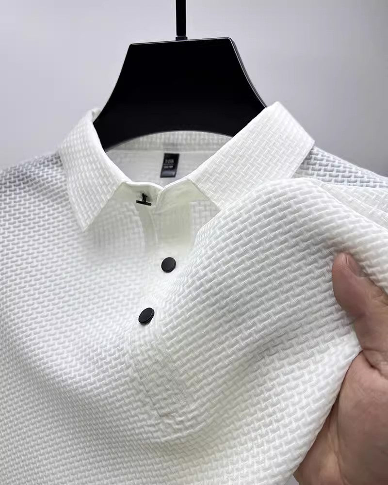 Business Solid Color Ice Silk Polo Shirt