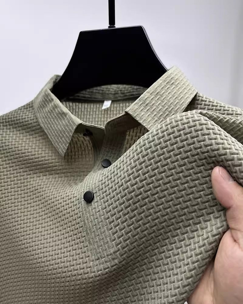 Business Solid Color Ice Silk Polo Shirt