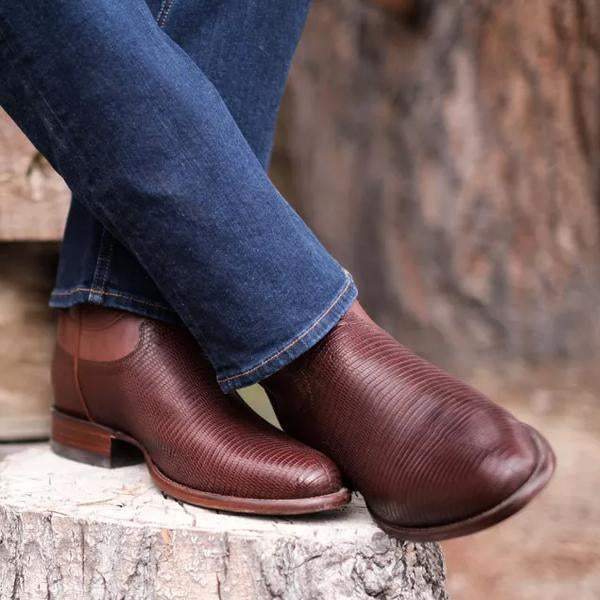 Men's Simple Textured Leather Western Boots