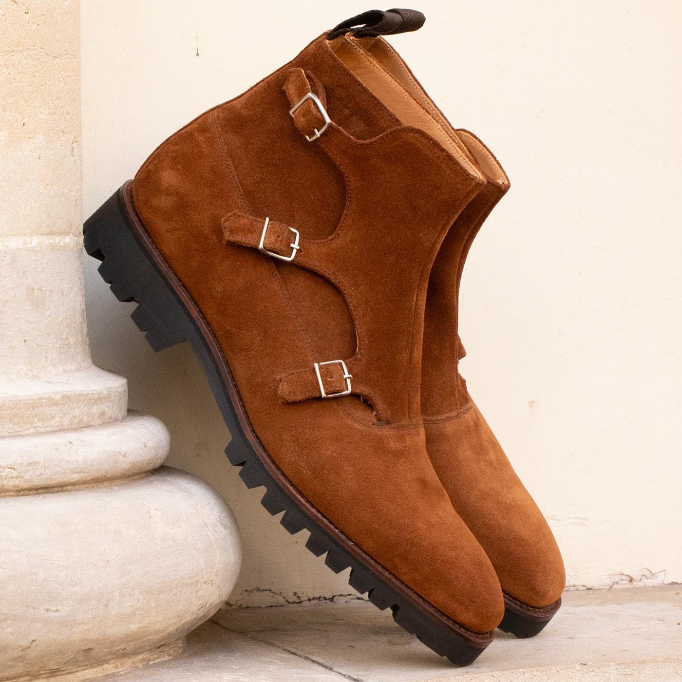 Men's Suede Leather Triple Strap Stylish Boots