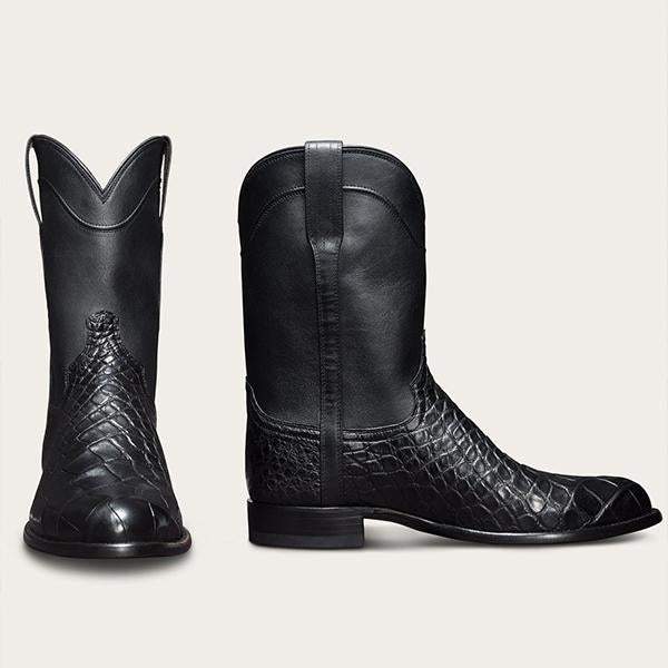 Men's Vintage Crocodile Print Western Cowboy Boots