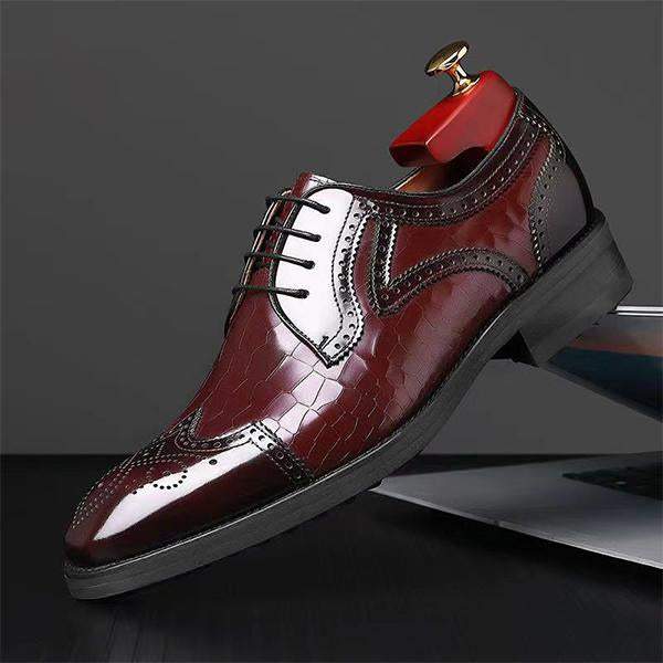 Men's Casual Brogue Embossed Oxford Shoes