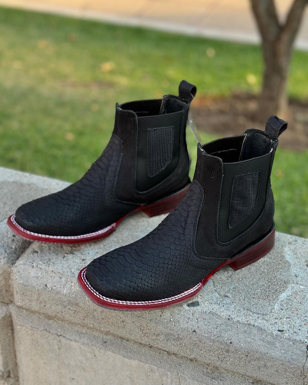 (⏰Last Day Promotion $8 OFF)Legendary Red Sole Crocodile Scale Boots