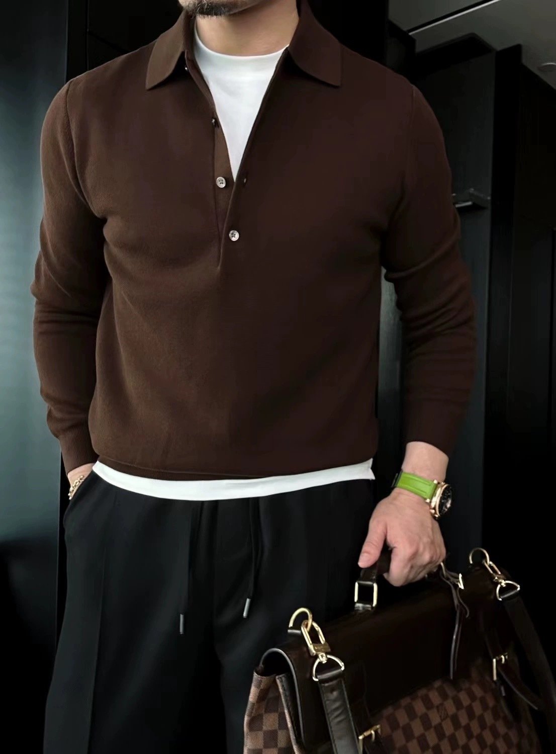 Long Sleeve Lapel Sweater